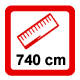 Length 740 cm, height 293 cm
